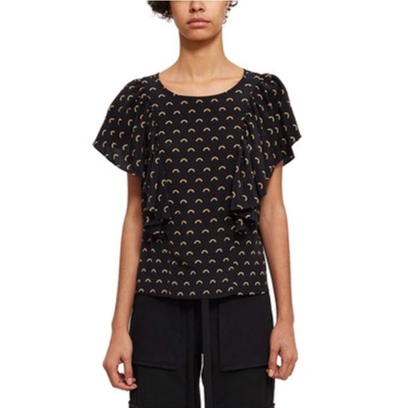 #96-OPENING CEREMONY- silk blouse with mini rainbow print - Picture 1 of 6